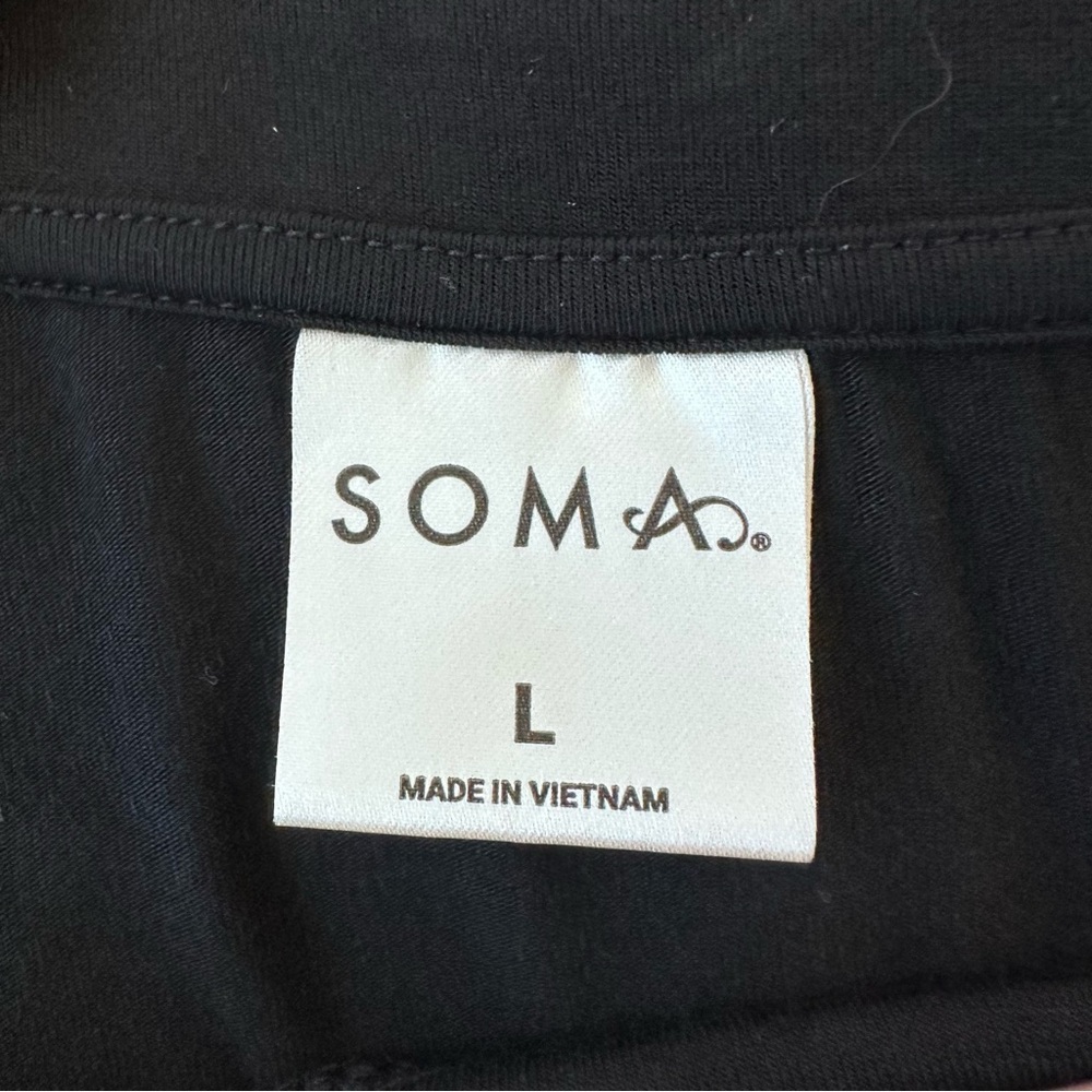 Soma COOL NIGHTS Banded Joggers & Short Sleeve Top Pajama Set Stargazer Grand L - Picture 6 of 14